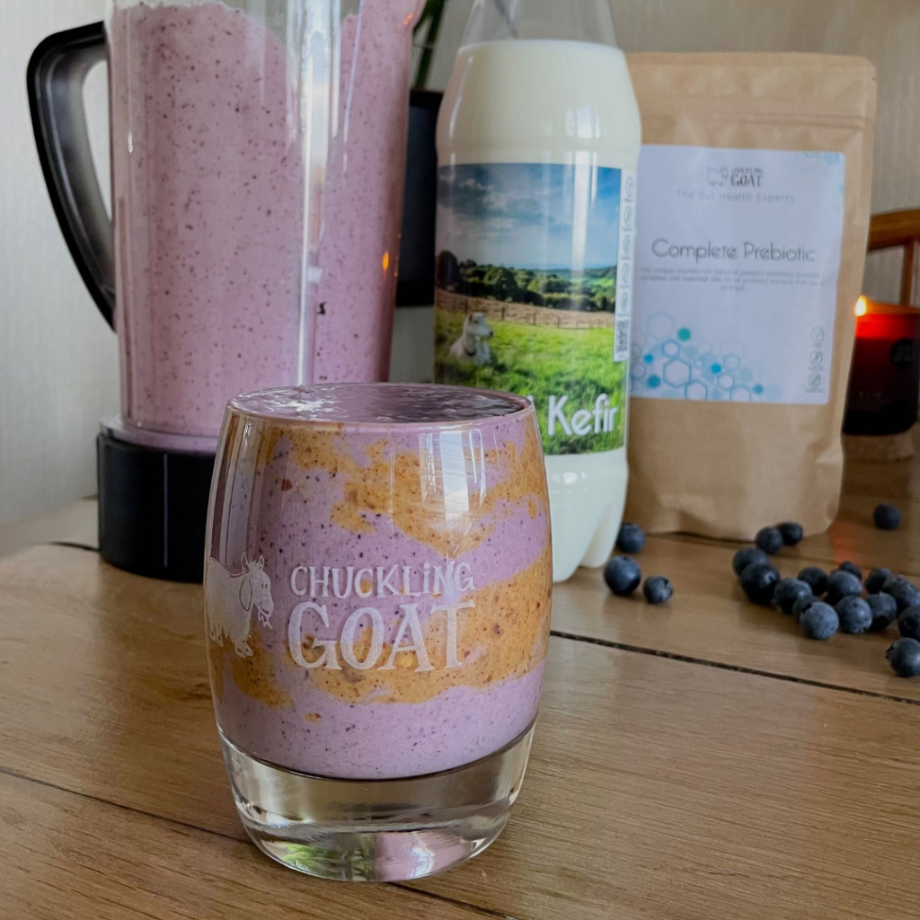 Blueberry muffin SYNBIOTIC smoothie! | Chuckling Goat