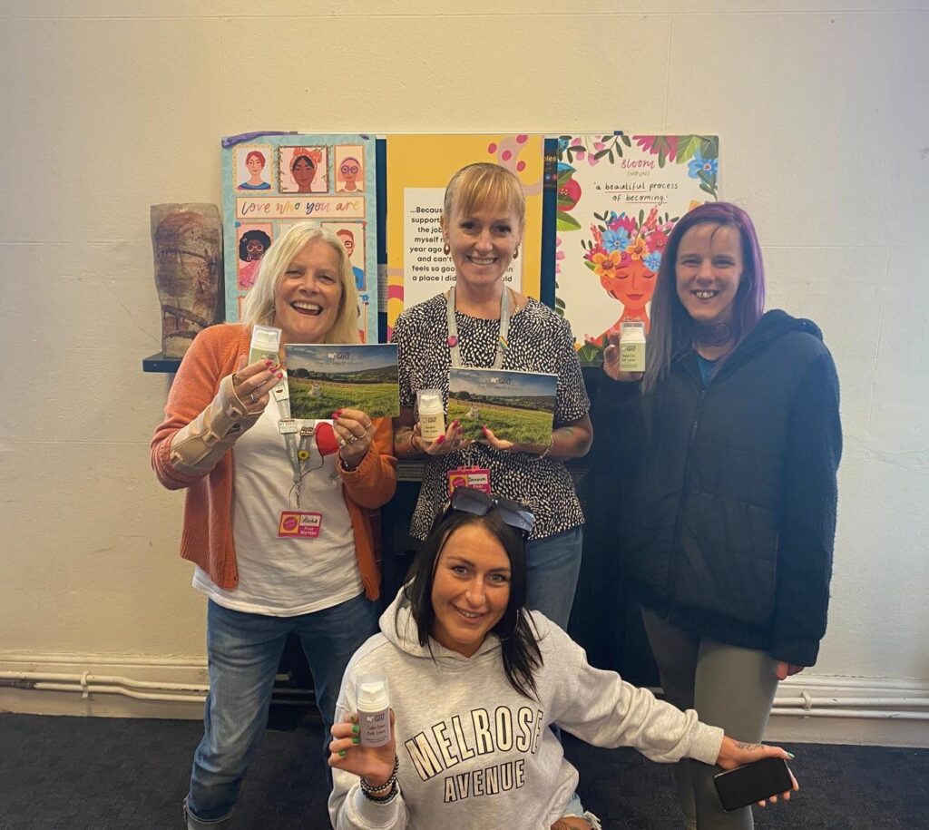 Image of incredible workers at Gifted Women, who were gifted probiotic lotions from Chuckling Goat.